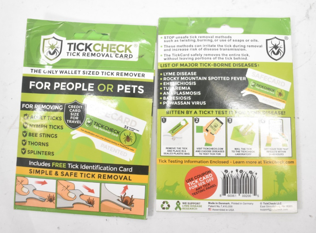 Lot of 2 Tick Check Tick Removal Cards Wallet Sized Testing Information Simple