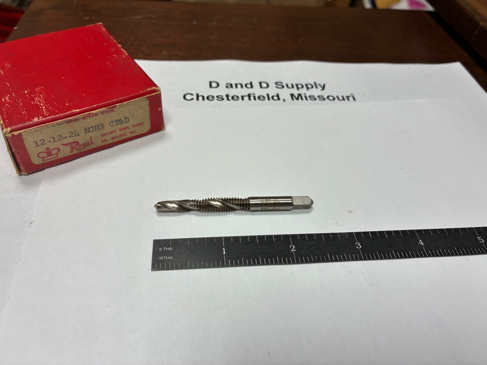Regal #12-24,  Combined Drill & Tap, 2-FL, 2.5" OAL, High Speed Steel