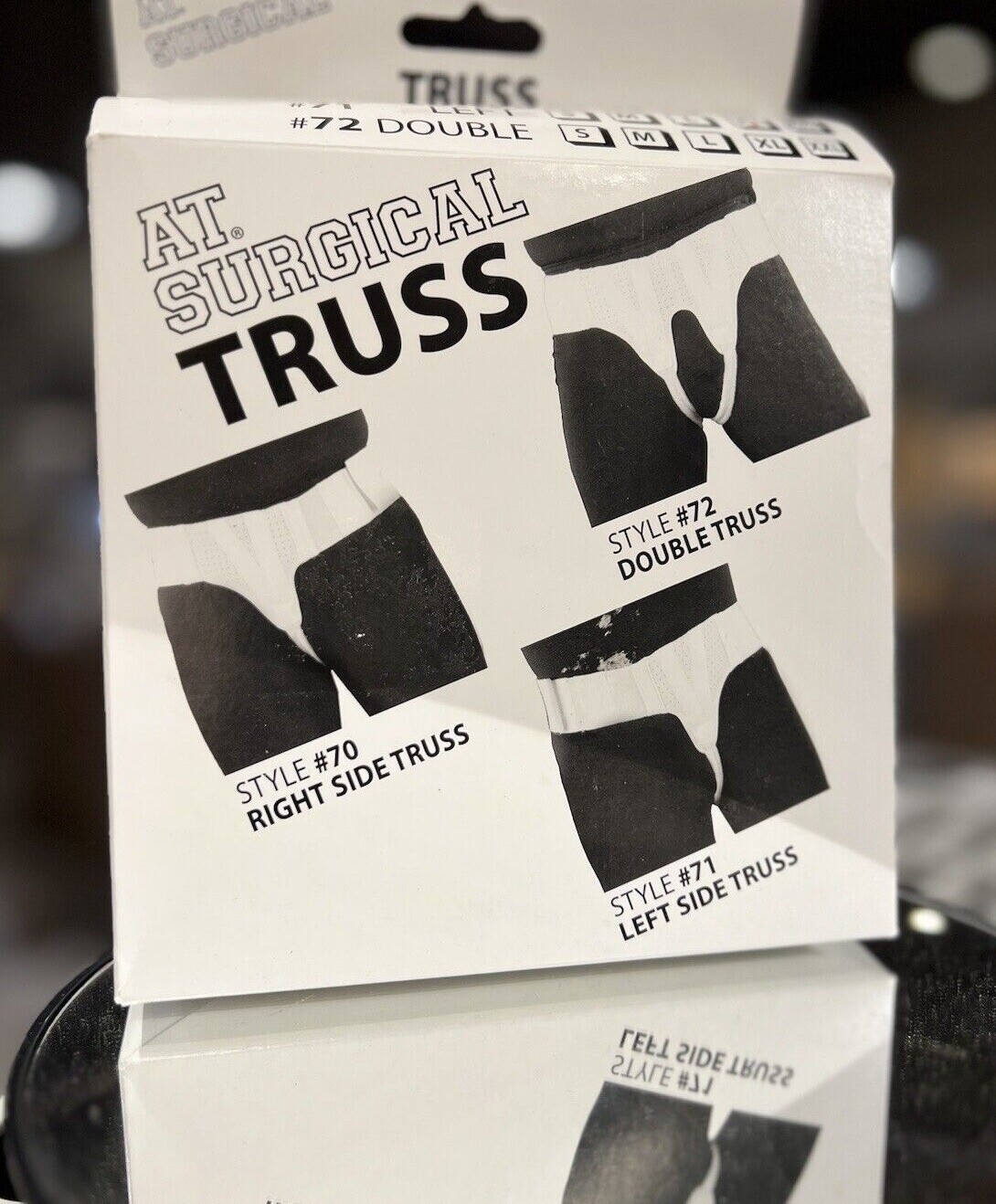 AT Surgical Hernia Support Truss, Slim Adjustable Straps- Left, Right, or Double