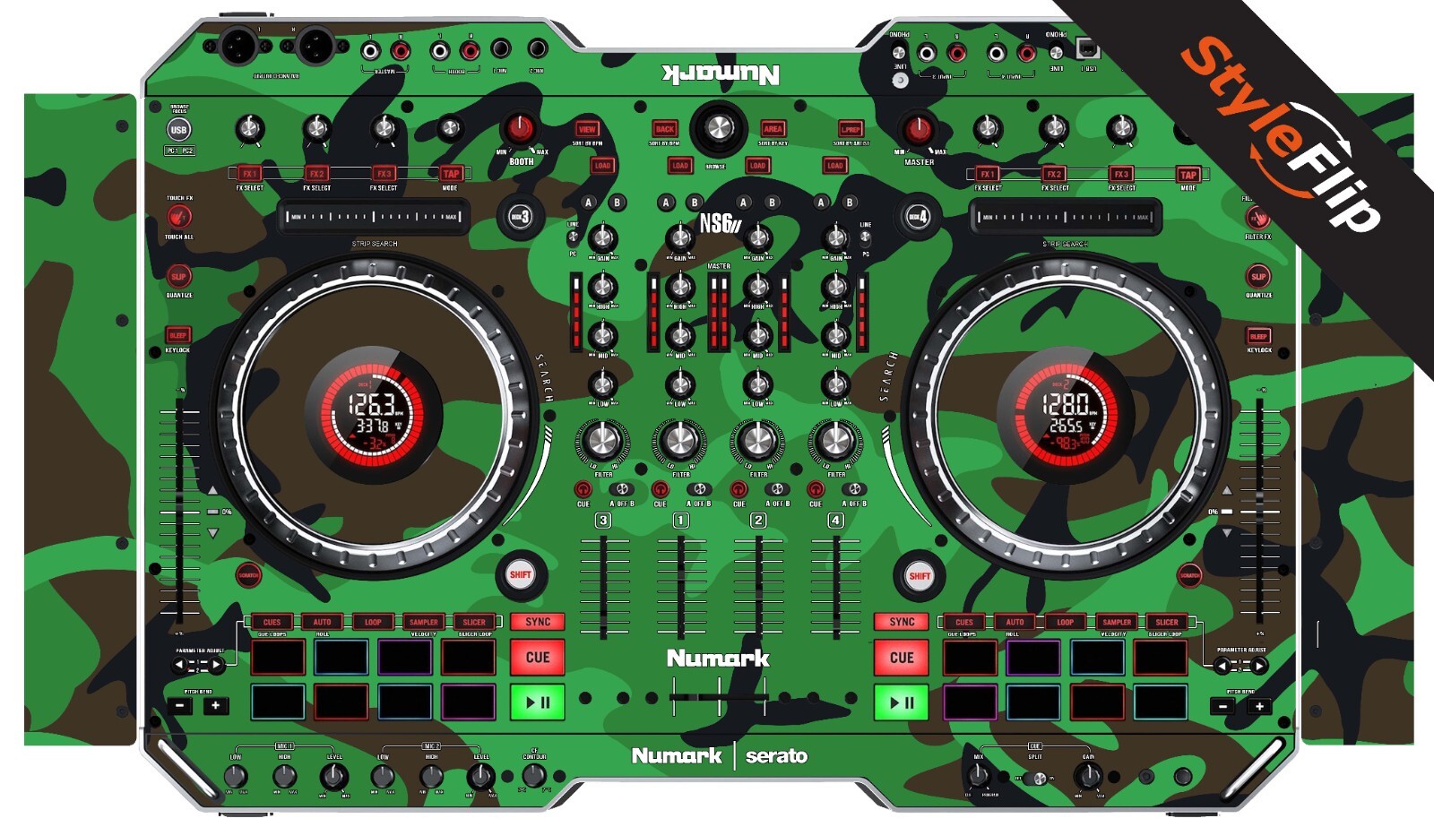 Numark NS62 Skin | Green Camo | Protective Decal | StyleFlip Skins
