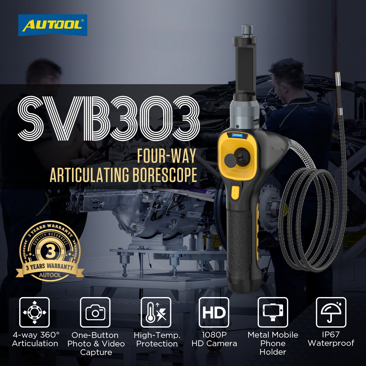 Articulating Borescope Inspection Camera 360° Joystick Endoscope For iOS Android