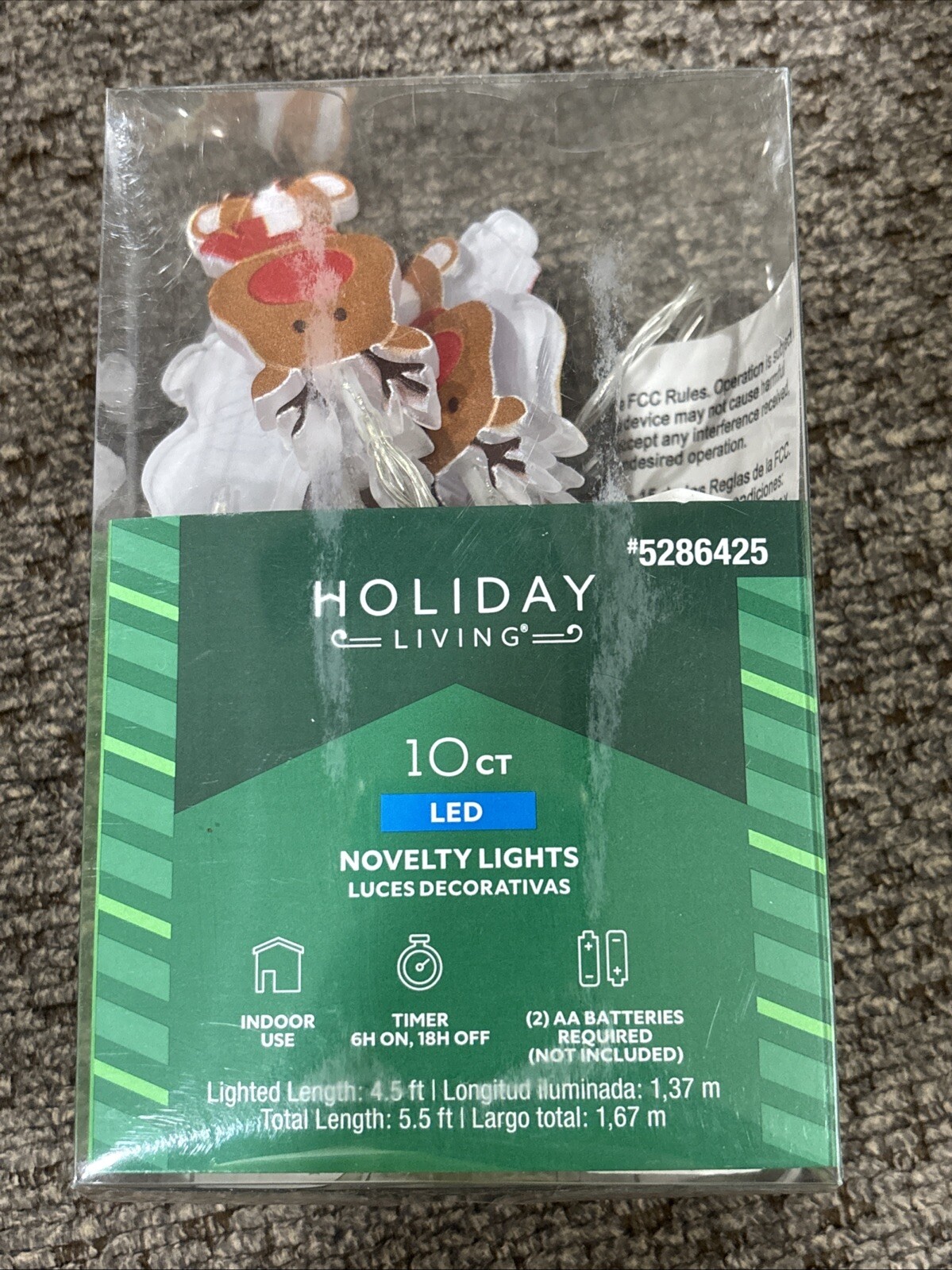 Holiday Living 10ct LED Rudolph Lights Battery Operated Timer