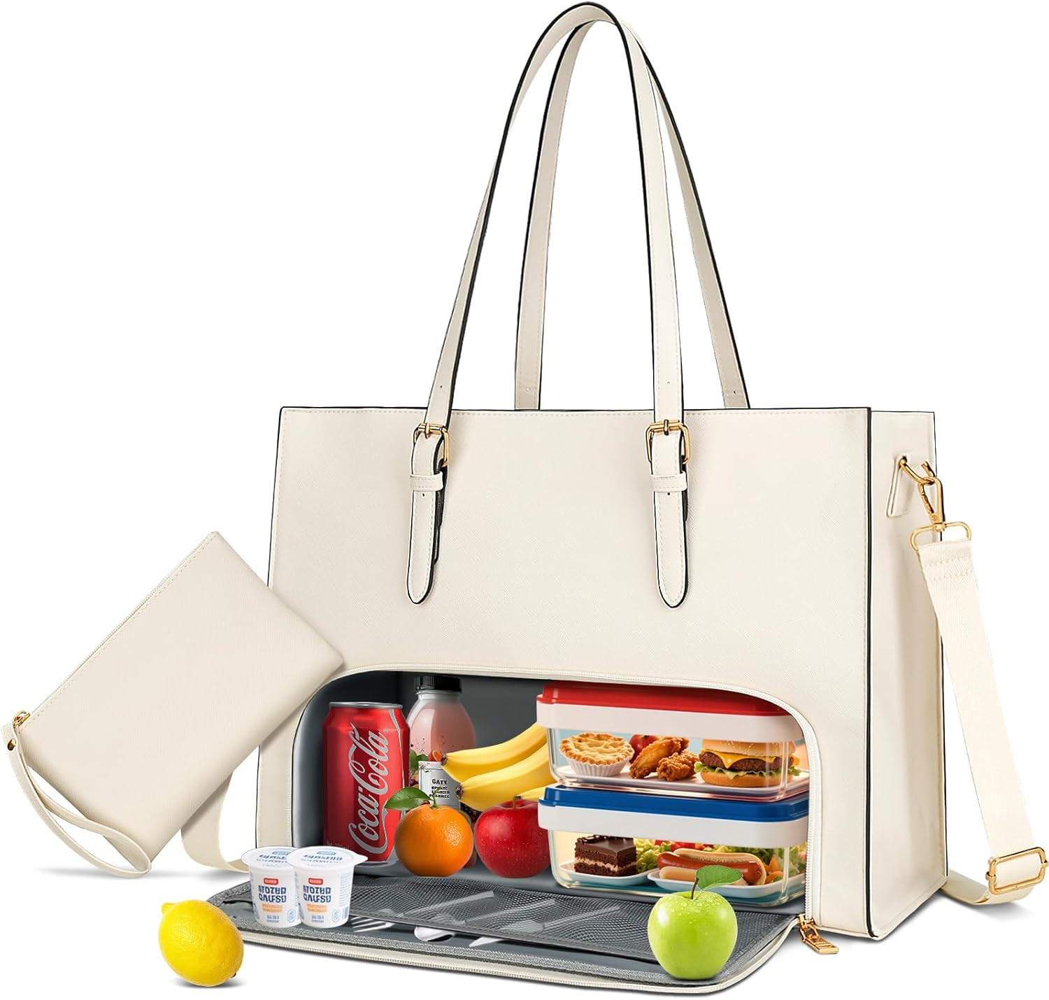 Stylish Laptop Briefcase & Lunch Tote for Women - Insulated & Professional
