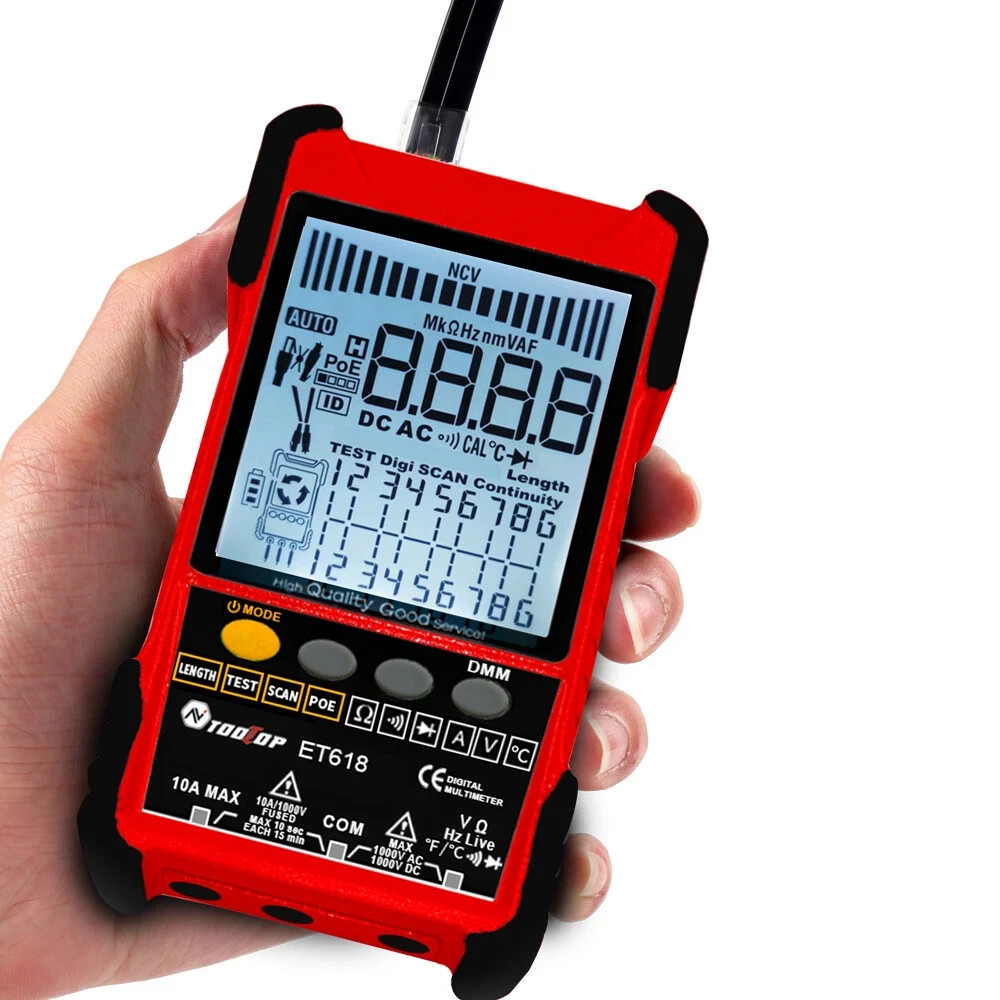 ET618 Handheld LCD Portable Circuit Wire Tracer Cable Tester Finder & Multimeter
