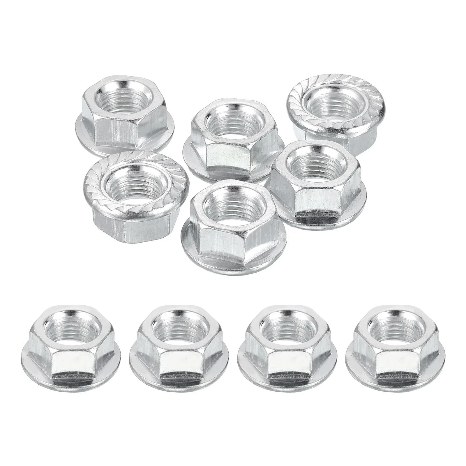 PATIKIL M14x1.5mm Serrated Flange Hex Lock Nuts, 10Pcs Metric Fine Thread Car...