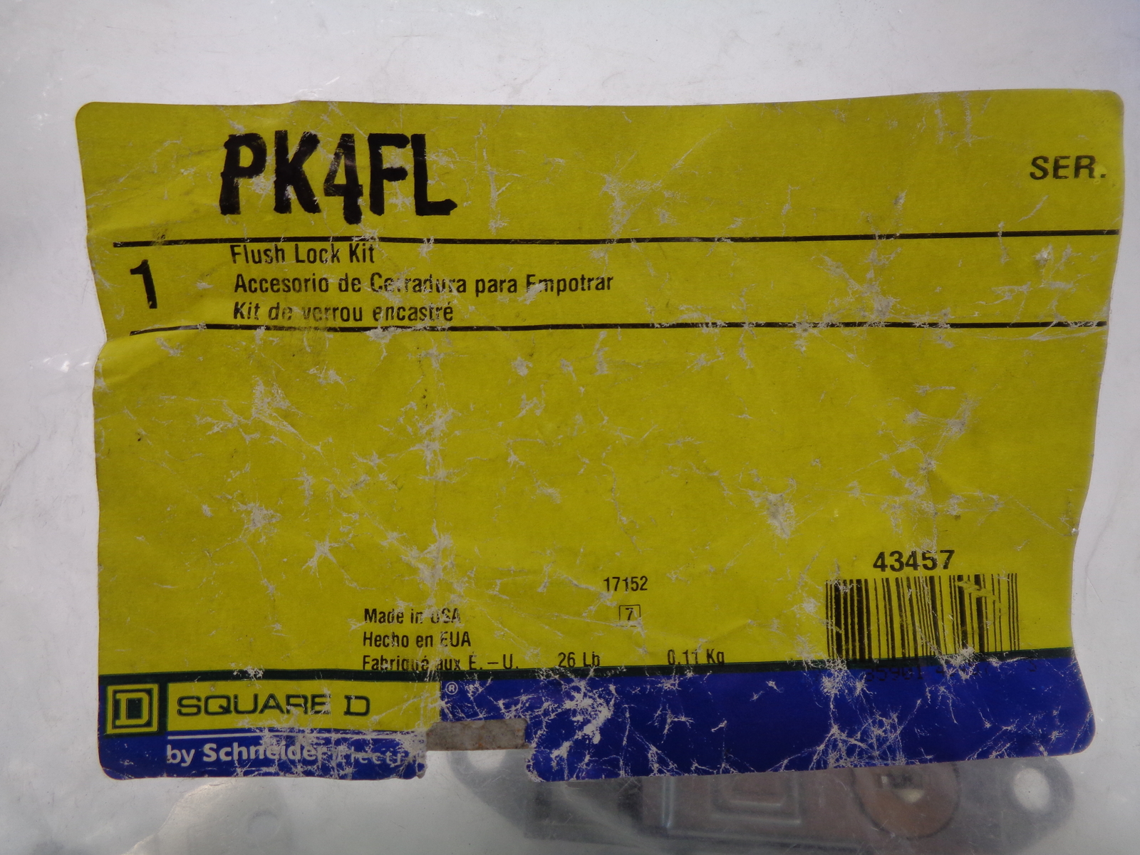 SQUARE D PK4FL FLUSH LOCK KIT W/KEY NSMP