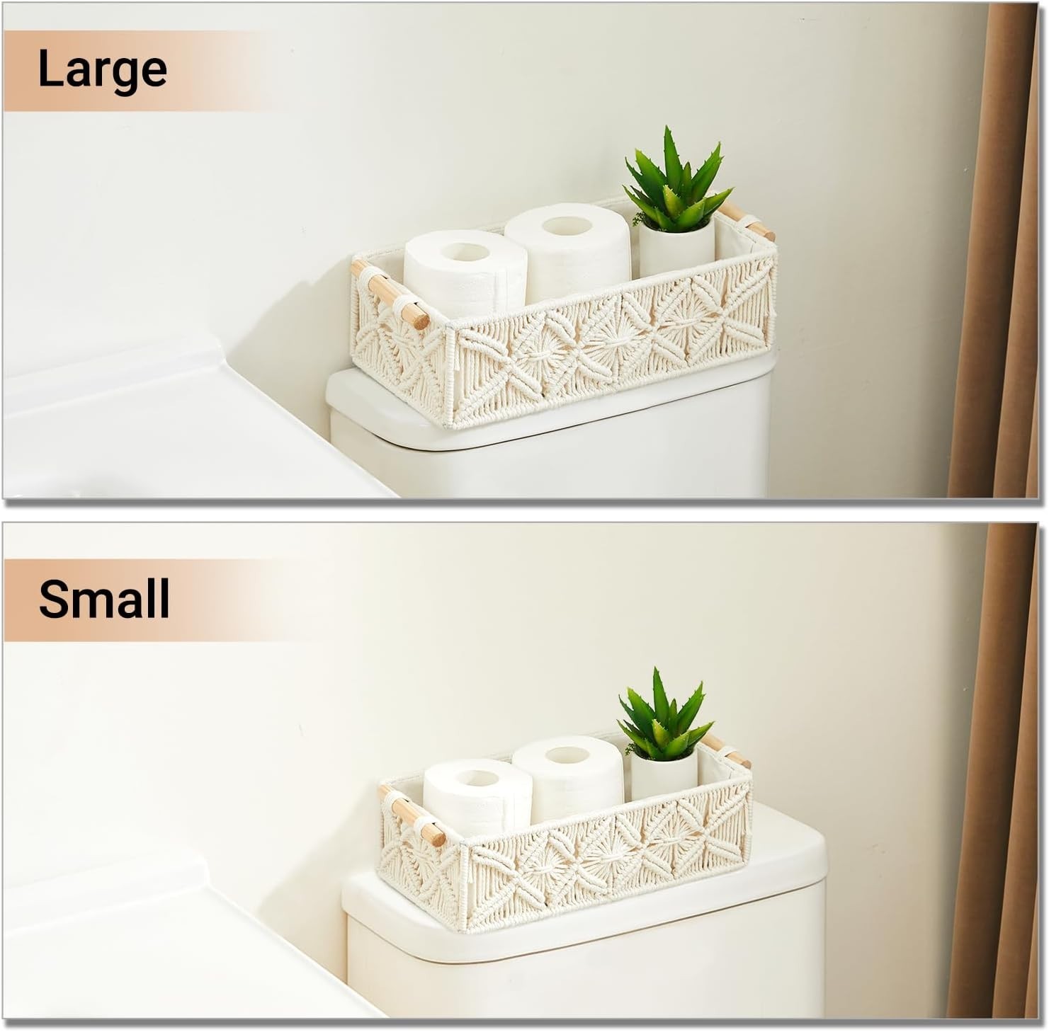 Macrame Storage Baskets Boho Decor Style Woven Storage Boxes Home Organization