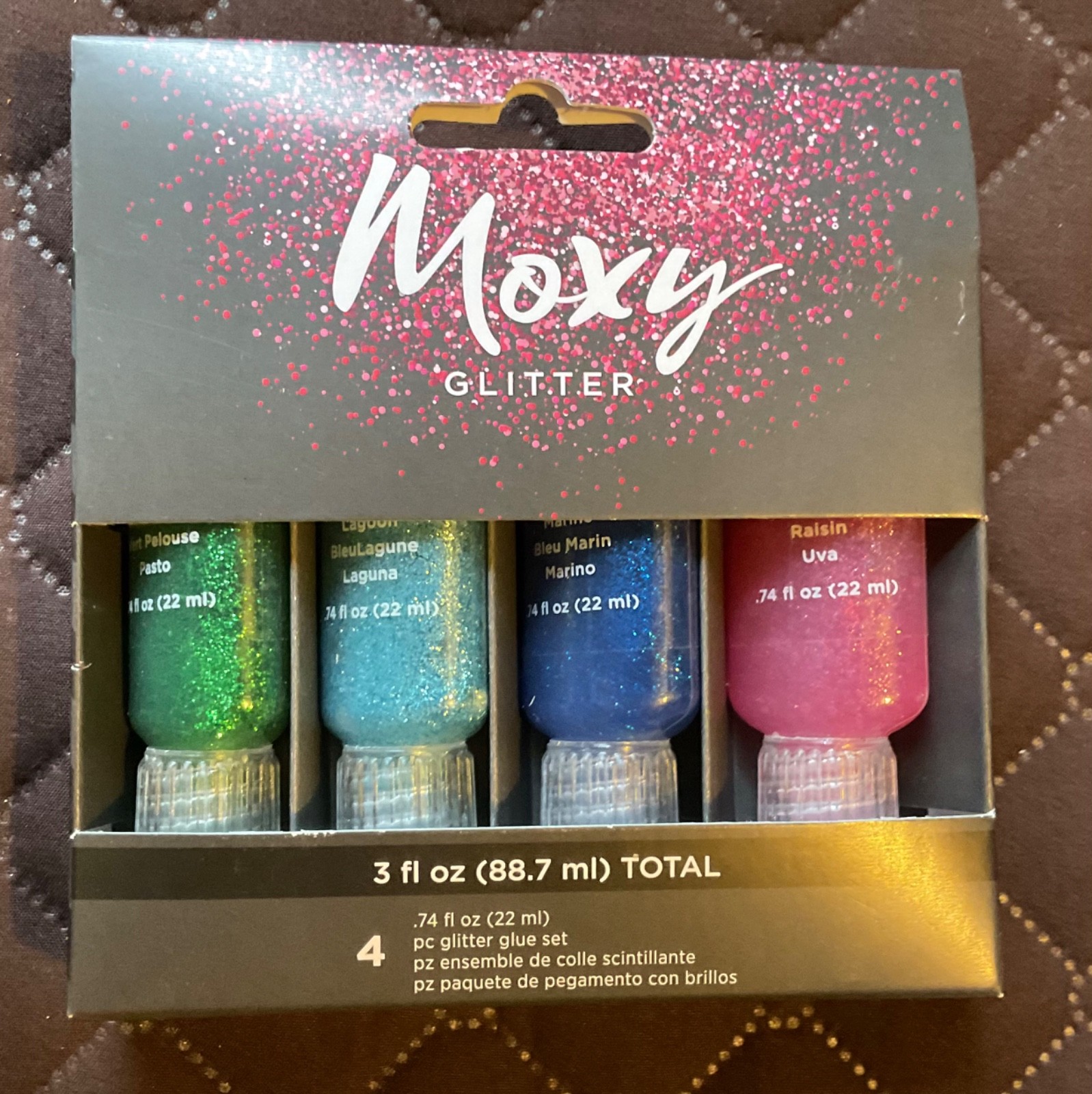 Moxy Glitter Glue America Crafts ~ .74oz Per Tube 4 Tubes/Box NEW