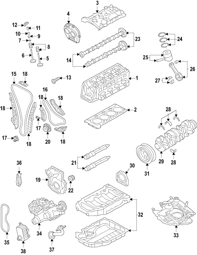 Genuine Volkswagen Engine Valve Spring Retainer 06K-109-641