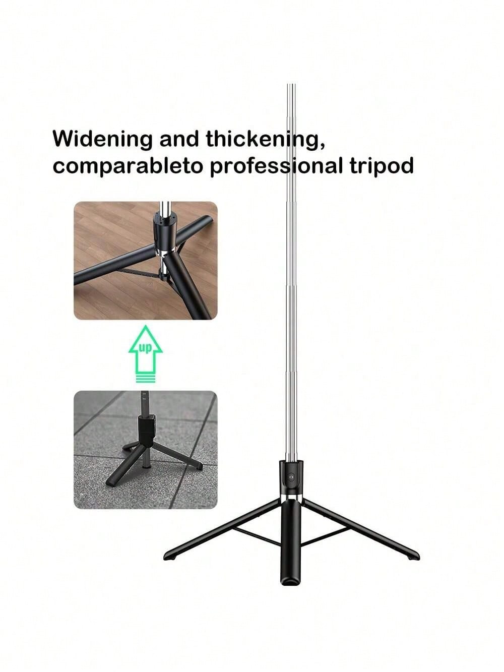 70in Extendable Selfie Stick Tripod w/ Wireless Remote & Fill Light