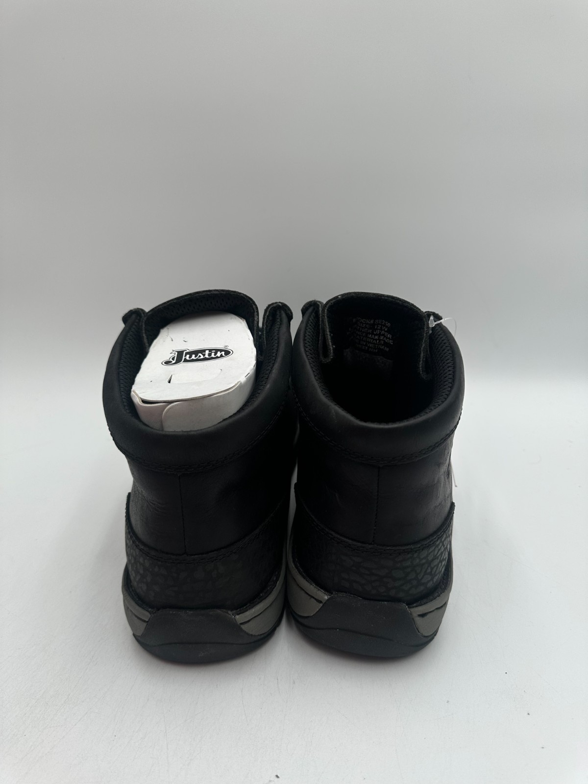Justin Crafton Coal Cowhide 4'' Alloy Toe NEW Men's Boot Black Multiple Sizes