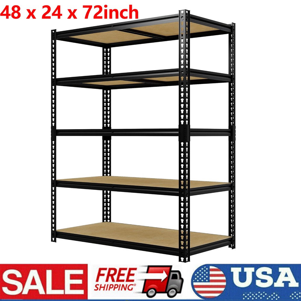 5-Tier Heavy Duty Metal Shelving Unit Adjustable Garage Shelves Utility Rack