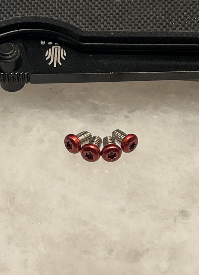 Red Stainless Steel T6 Torx Screws For Kizer Mini Begleiter Knife Scale - 4pcs