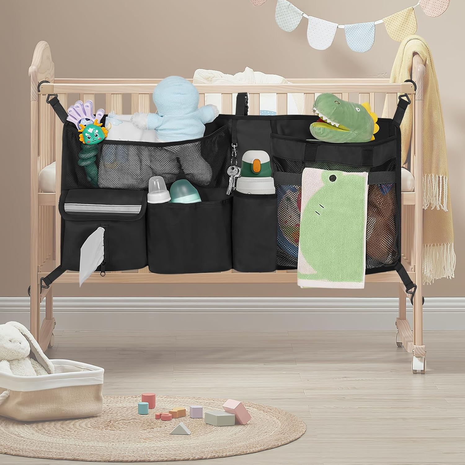 Stroller Wagon Cargo Net for WONDERFOLD W-Series, Multi-Pocket Organizer