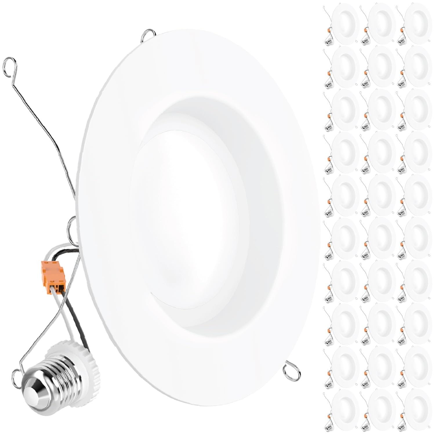 Sunco 30 Pack 6 Inch LED Can Lights, Retrofit 30 Pack, 4000K Cool White