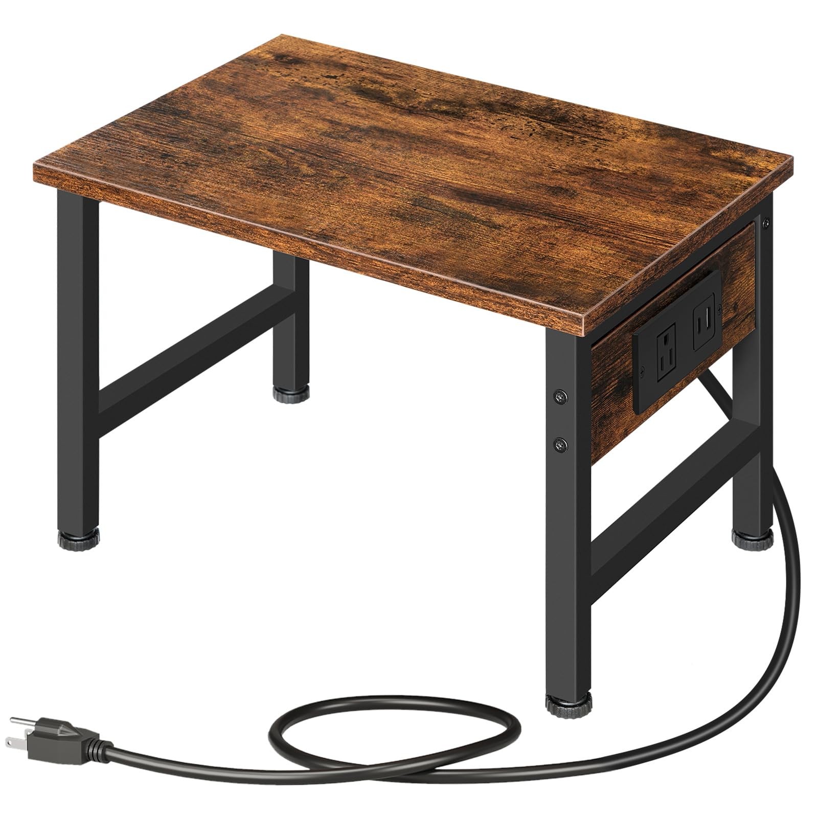 HOOBRO Printer Stand for Desk, 15.7'' x 11'x 11.2'', Rustic Brown + Black