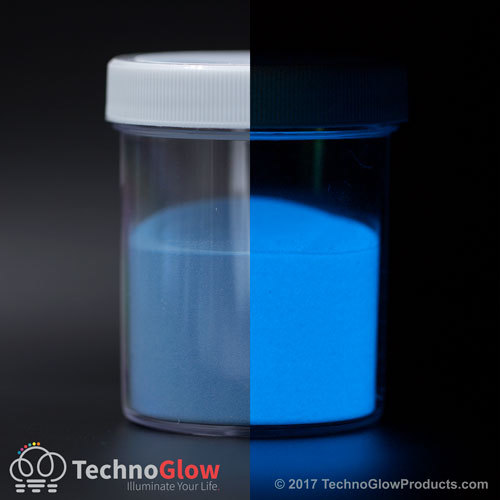Glow in the Dark Powder, FLUORESCENT BLUE - UV Reactive Glow Pigment