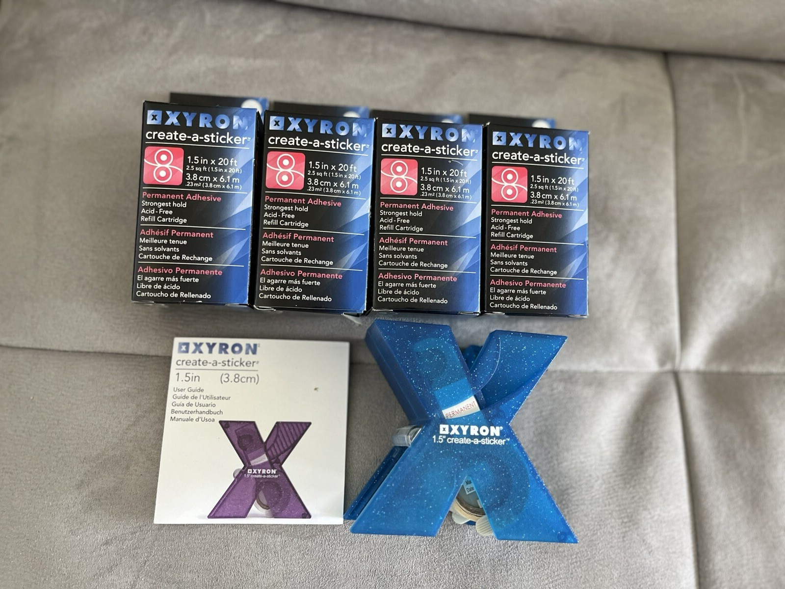 XYRON  CREATE-A-STICKER  4 NEW Cartridges, 1.5" MAKER and MANUAL