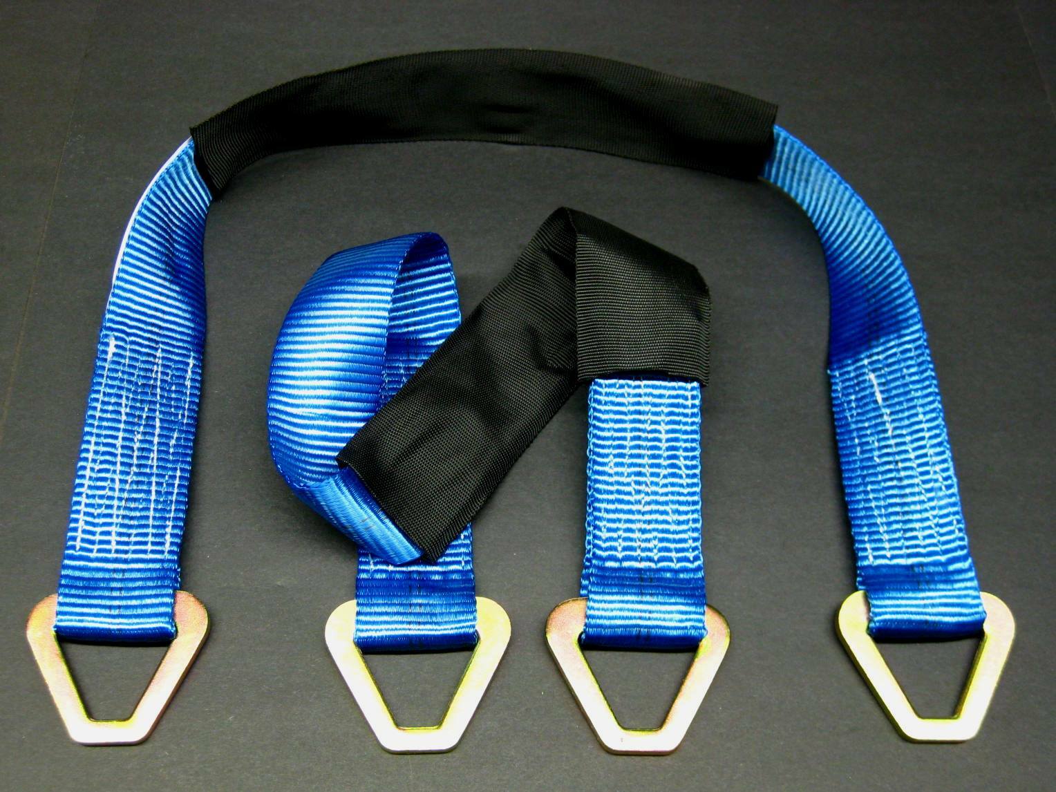 2 HD 36" Axle Straps Race Car Hauler Trailer Tow Truck Wheel Tie Down Strap BLUE