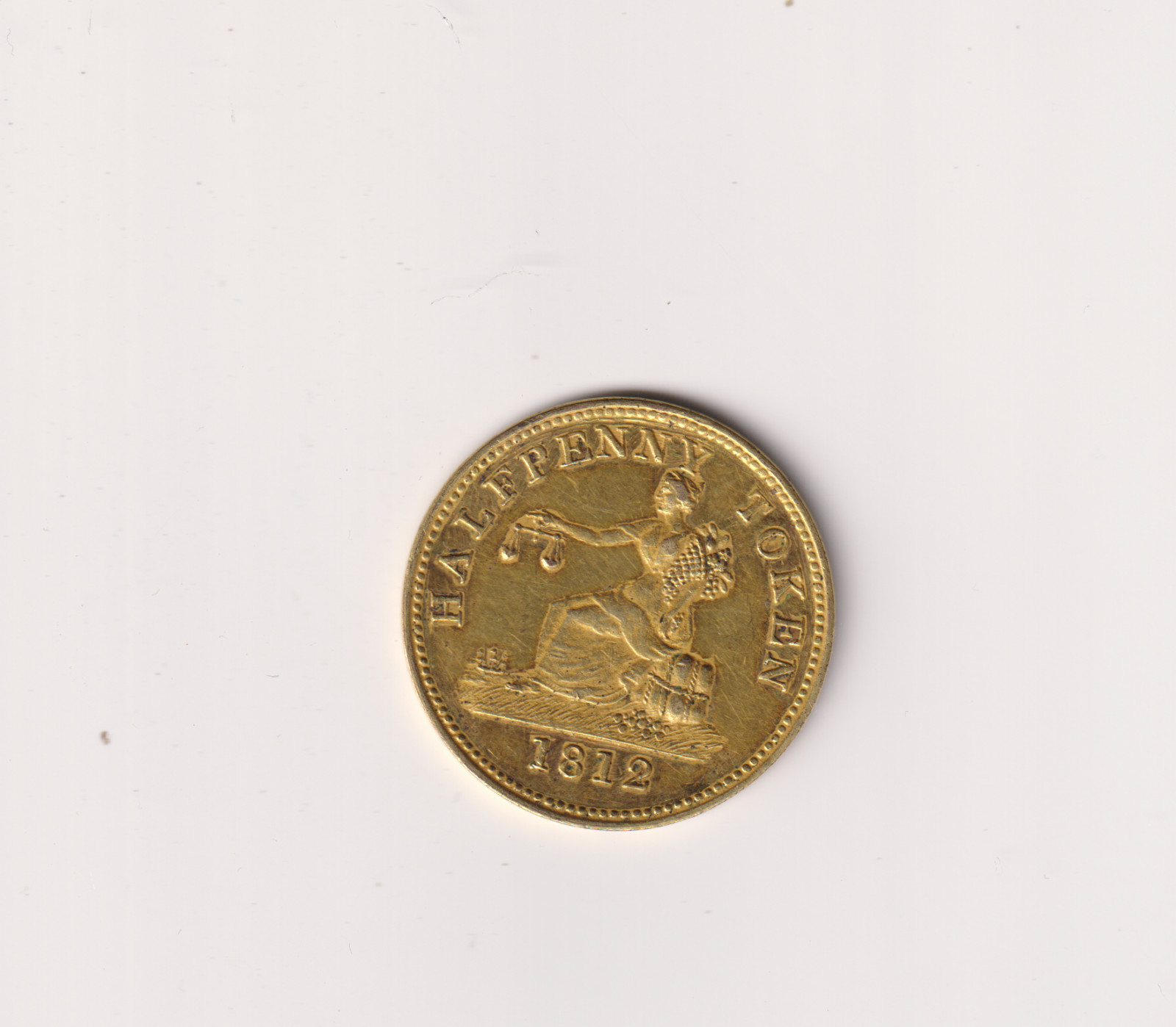 Canada "Thomas Halliday" Half-Penny  1812 GOLD PLAITED RARE TOKEN KK456