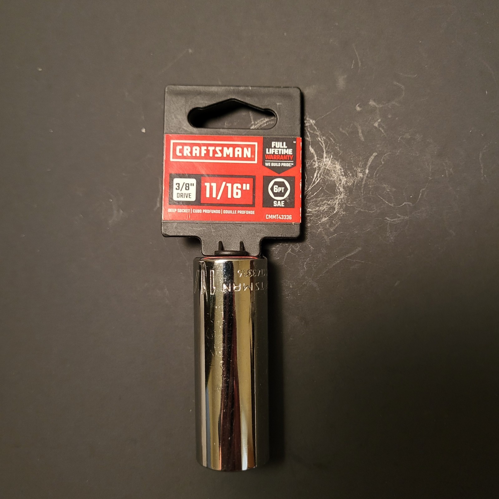 Craftsman new 11/16” deep socket 6 point 3/8” drive cmmt43336