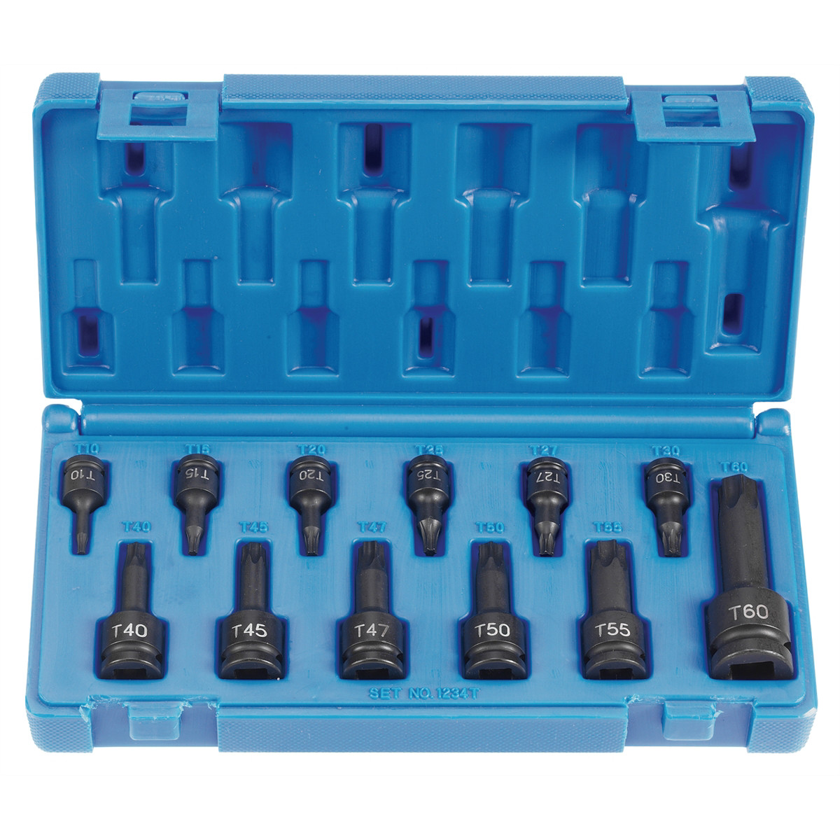 Grey Pneumatic Assorted Drive 12 Piece Int. Star Impact Driver Set