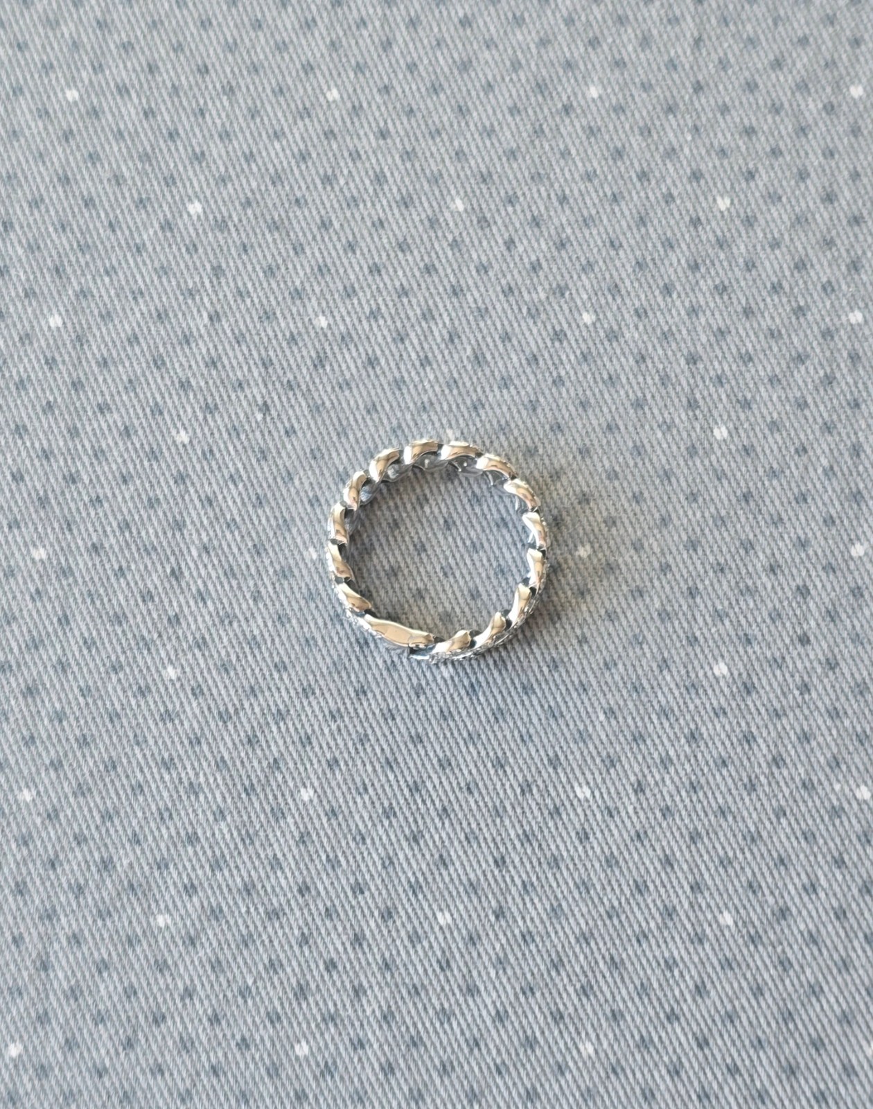 Sterling Silver Curb Ring - Size O