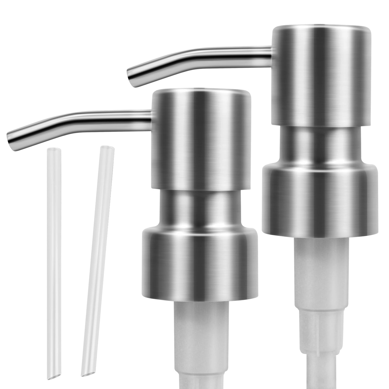 2 pcs 304 Stainless Steel Soap Dispenser Pump - Standard 28/400 Thread Replace