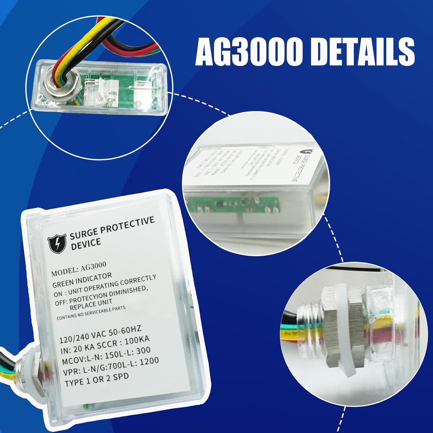 AG3000 120/240V HVAC Surge Protective Device with TPMOV Technology SHIPS FREE