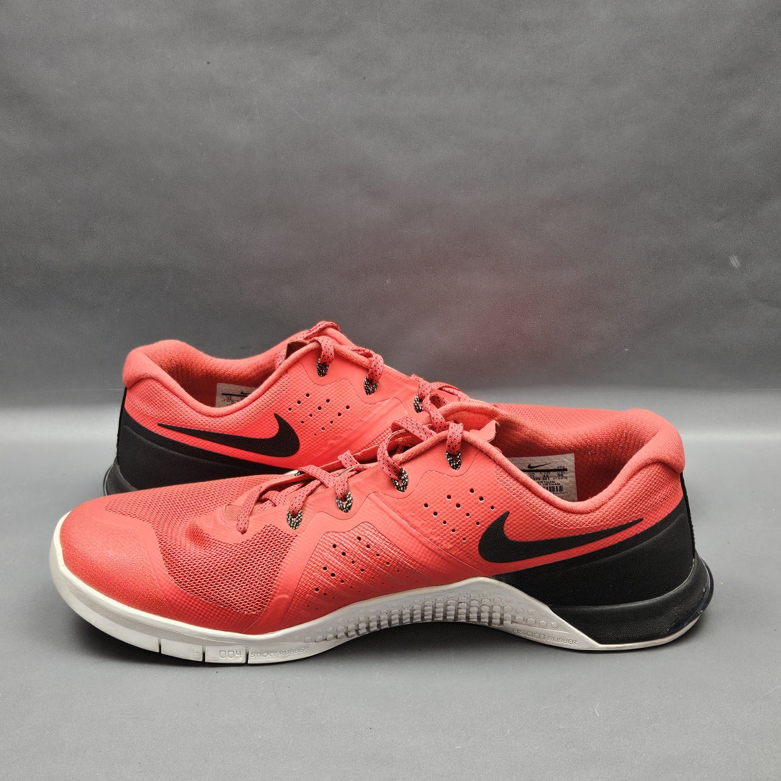 Nike Metcon 2 Mens Training Shoes 12 Red Black Crossfit Weightlifting Sneakers