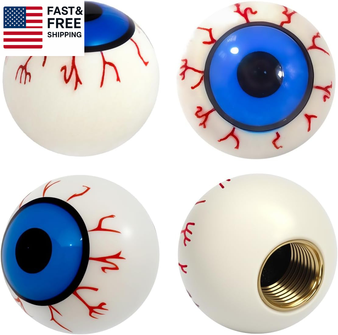 Car Tire Valve Stem Caps 4 Pack, Valve Stem Covers with Funny Eyeball Shape Des