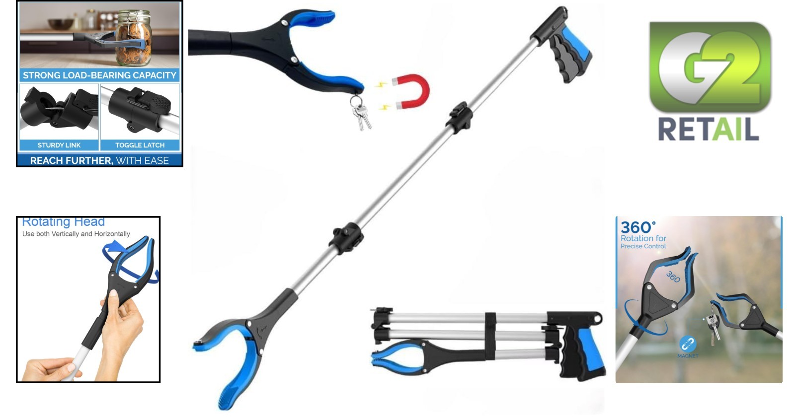 Innovative 43-Inch Foldable Grabber Tool for Effortless Picking and Mobility Aid