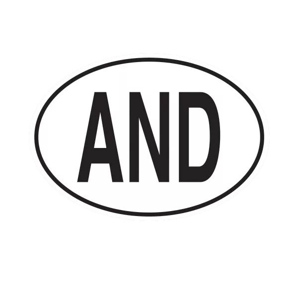 AND Andorra Country Code Oval Sticker