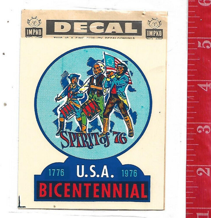 Vintage travel water decal spirit of 76 Bicentennial 1776-1976 manufacture Impko