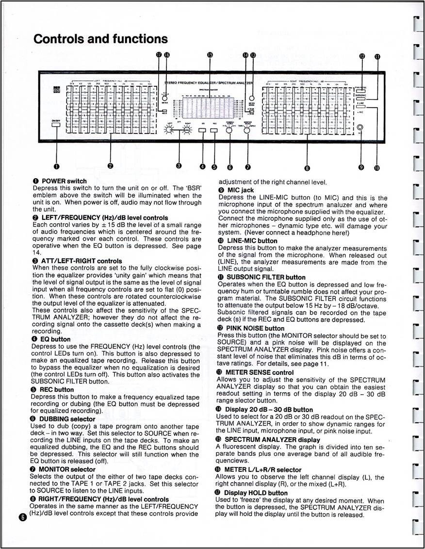 BSR EQ-3000 Stereo Frequency Equalizer Owner's Manual