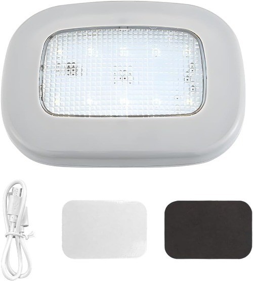 Dome Light for Car, Interior Portable Ceiling Roof Reading Light,  Color: Gray