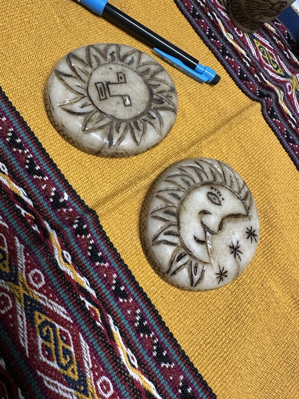 2 Piece Set Andean Caliza Mamma And Pappa Sacred Stones For Ceremony- Shamanic!