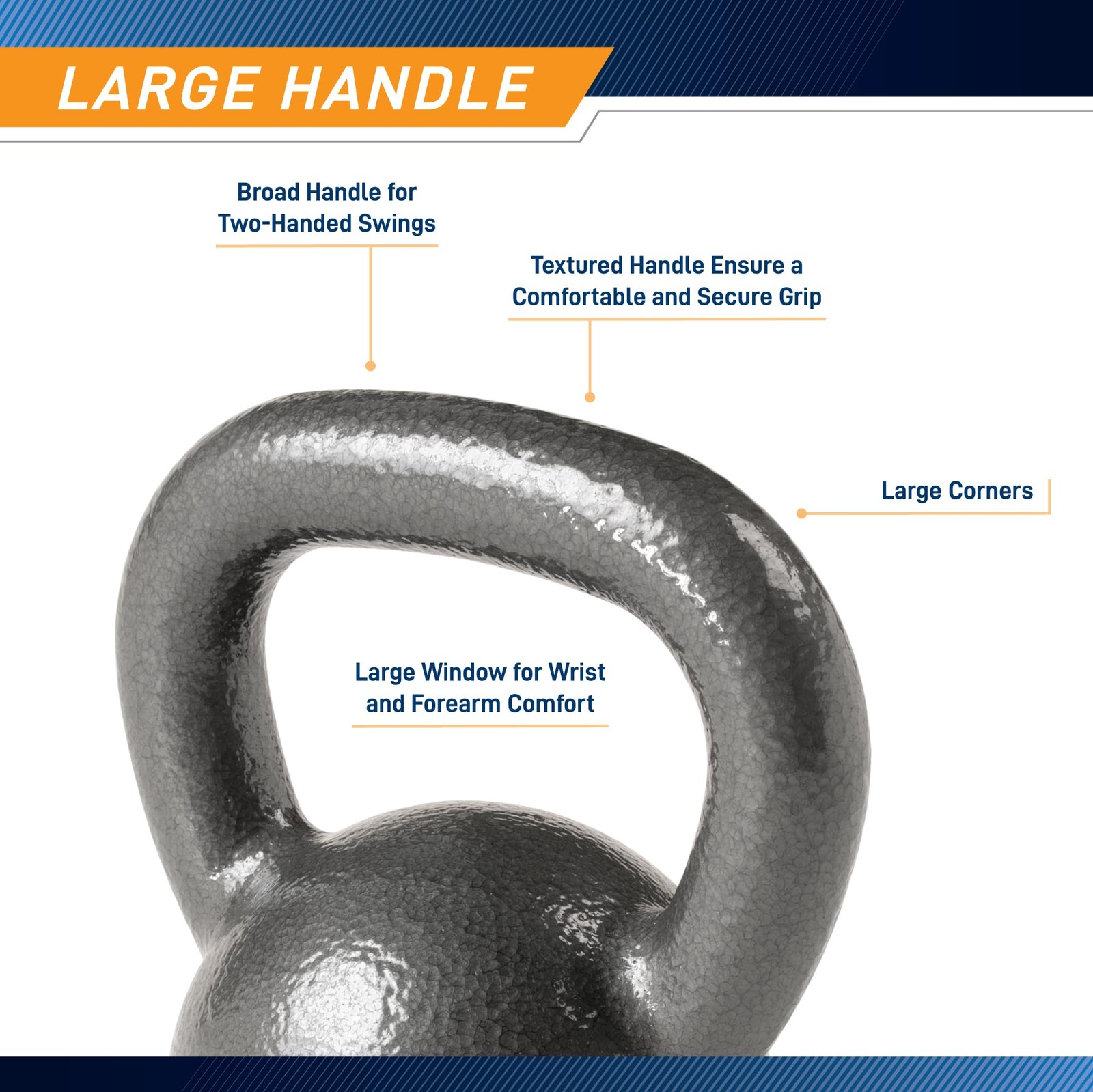 HKB-015 Hammertone Kettle Bell, 15 lb,Black