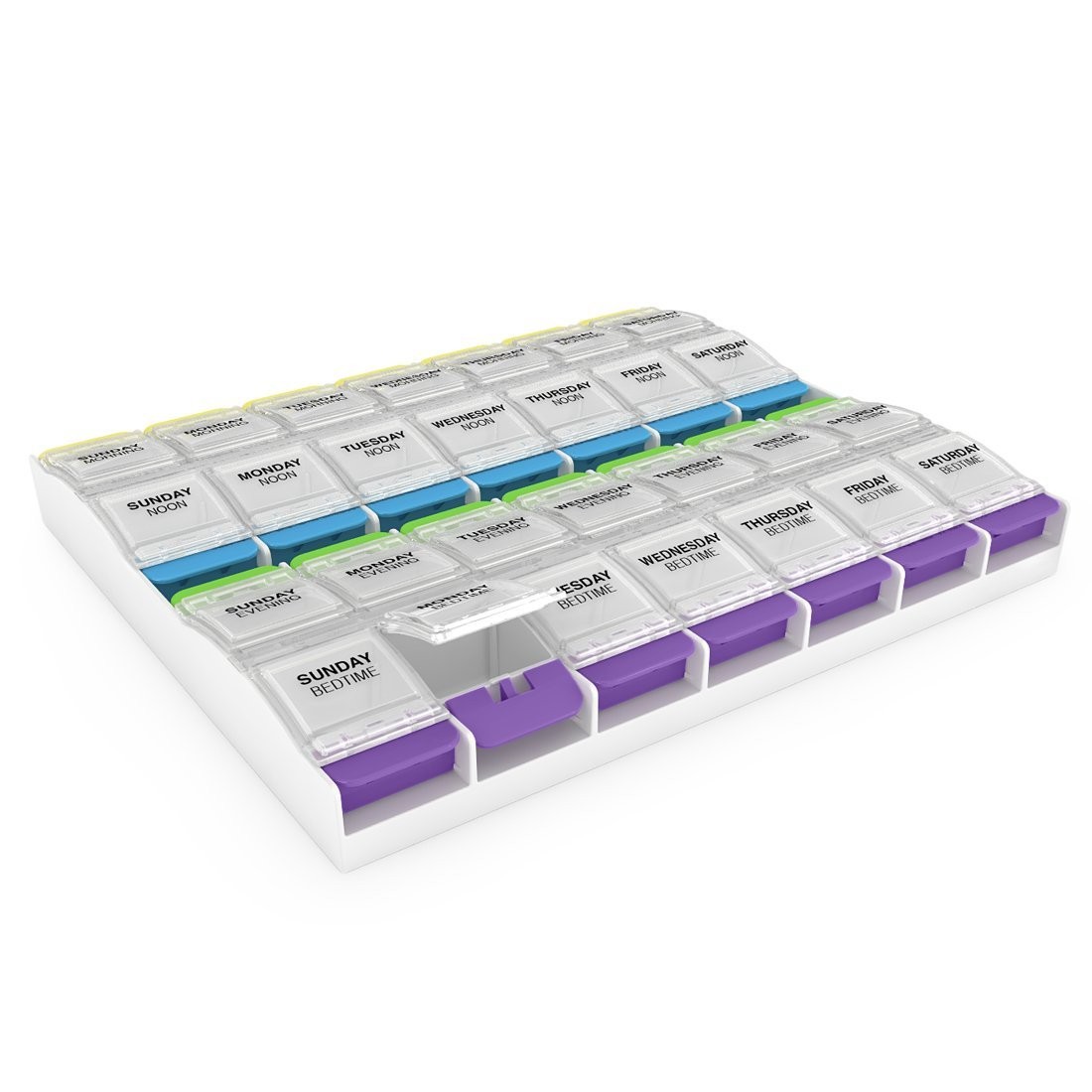 Weekly (7-Day) Pill Organizer, Vitamin Container, and Daily Medicine Planner