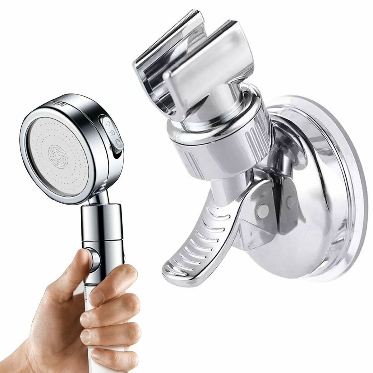 Adjustable Shower Head Holder Suction Cup Handheld Wall Mount Bathroom Bracket