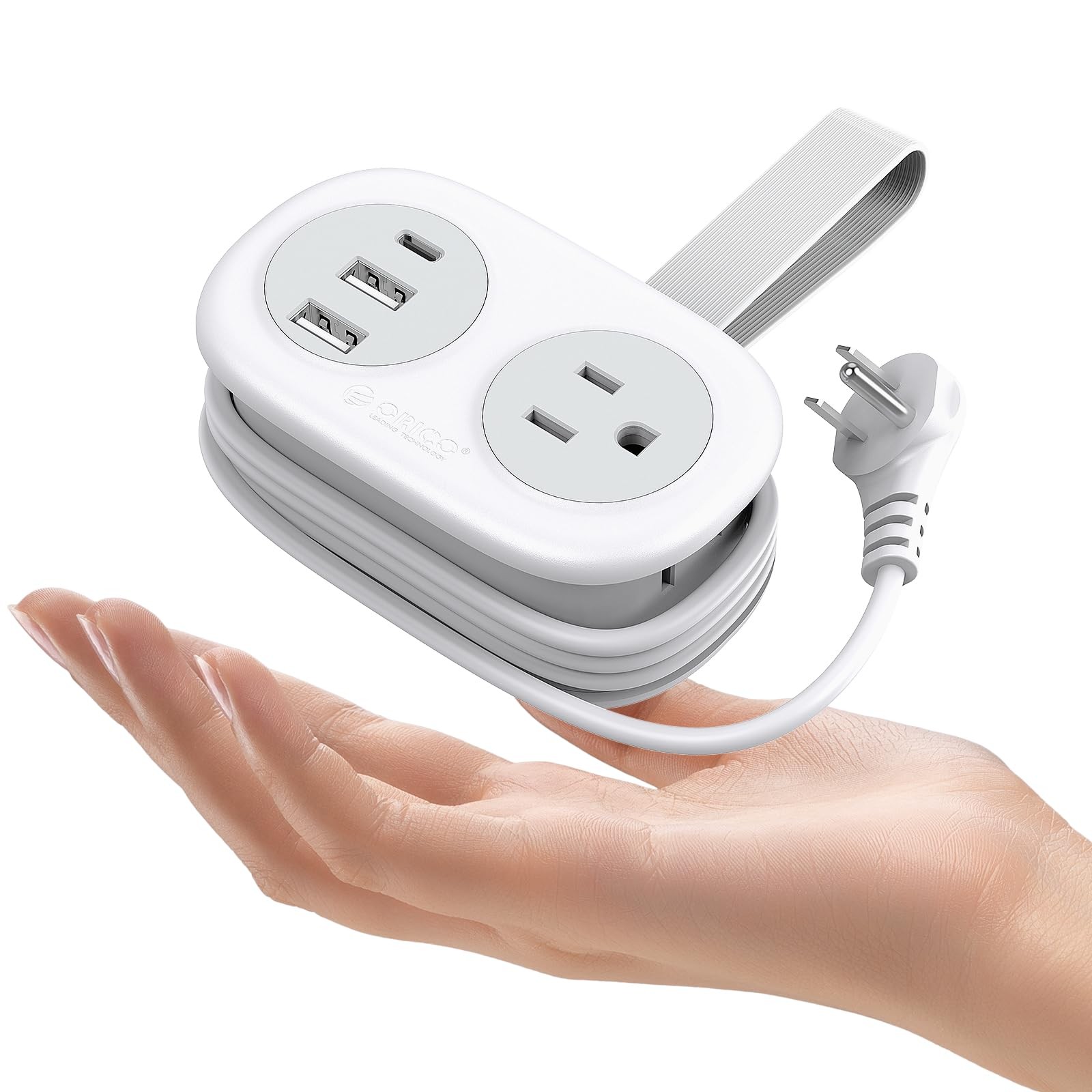 Travel Power Strip, 3.7FT Small Extension Cord, Portable Power Strip Flat Plu...