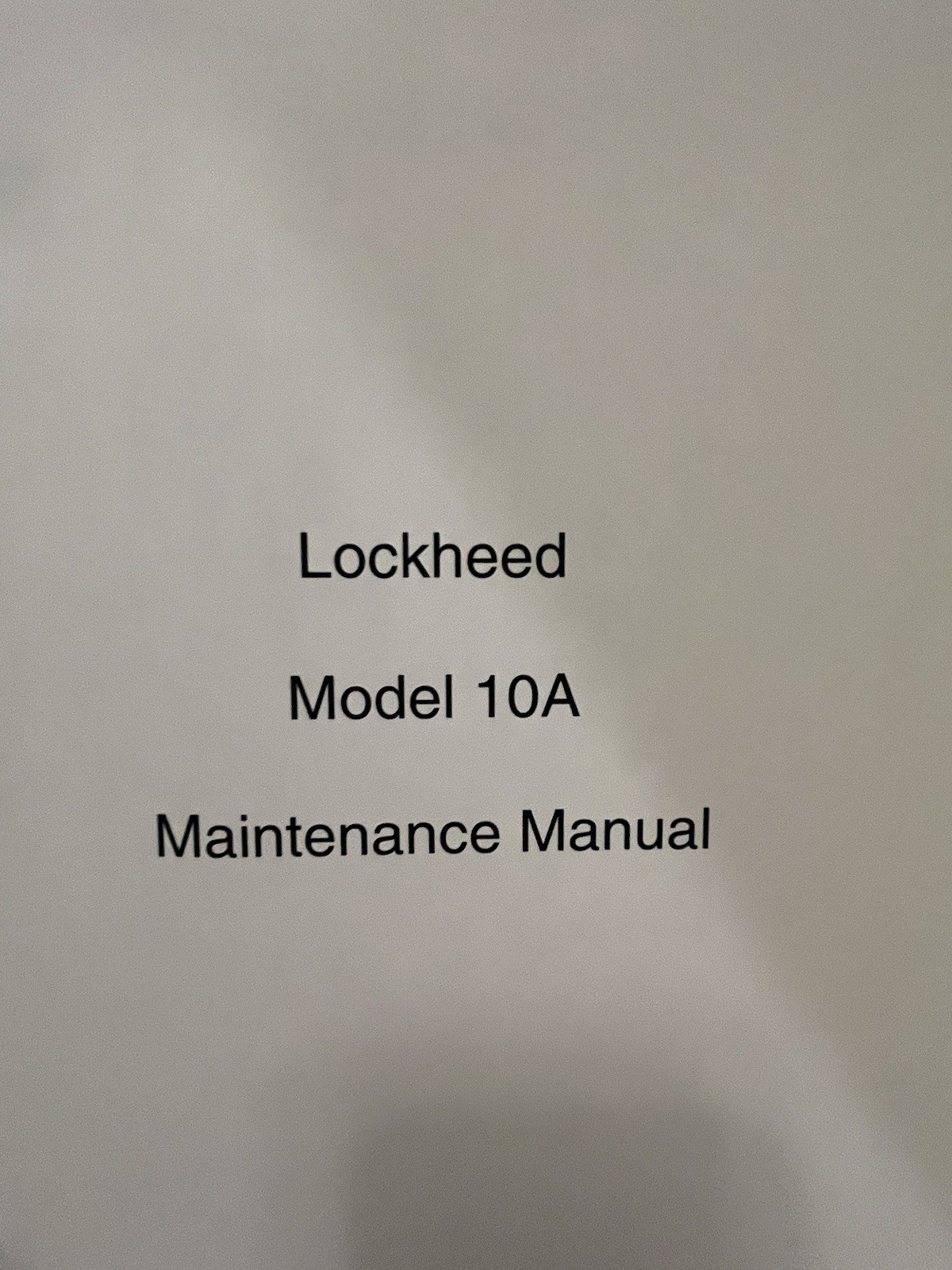 Model 10A Maintenance Manual Older Copy Thick & Heavy