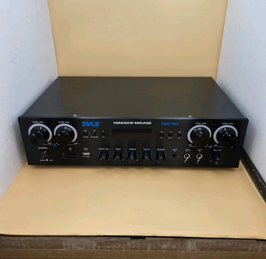 Pyle PDA77BU 4-Channel Home Theater Bluetooth Amplifier Receiver Karaoke (800 W)