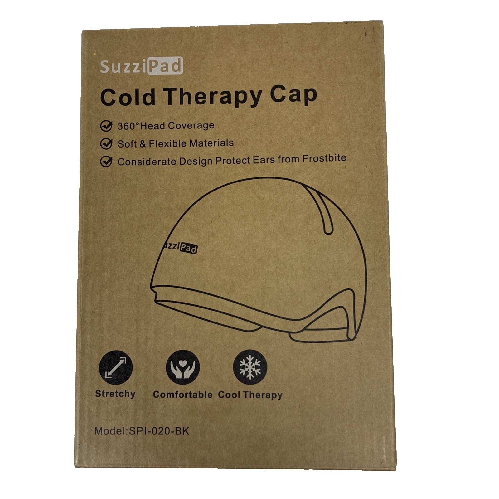 SuzziPad Cold Therapy Cap Migraine Relief Chemo Cooling Headache Gel Hat NIP