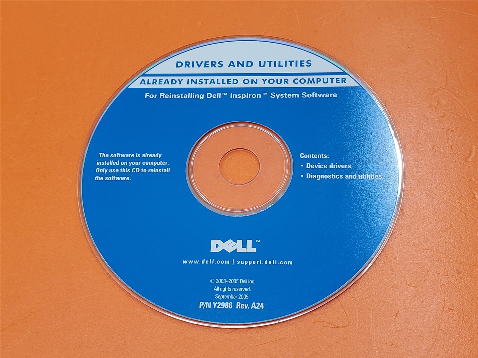 ⭐️⭐️⭐️⭐️⭐️ Dell Drivers & Utilities For Dell Inspiron Software Y2986 Disc Only