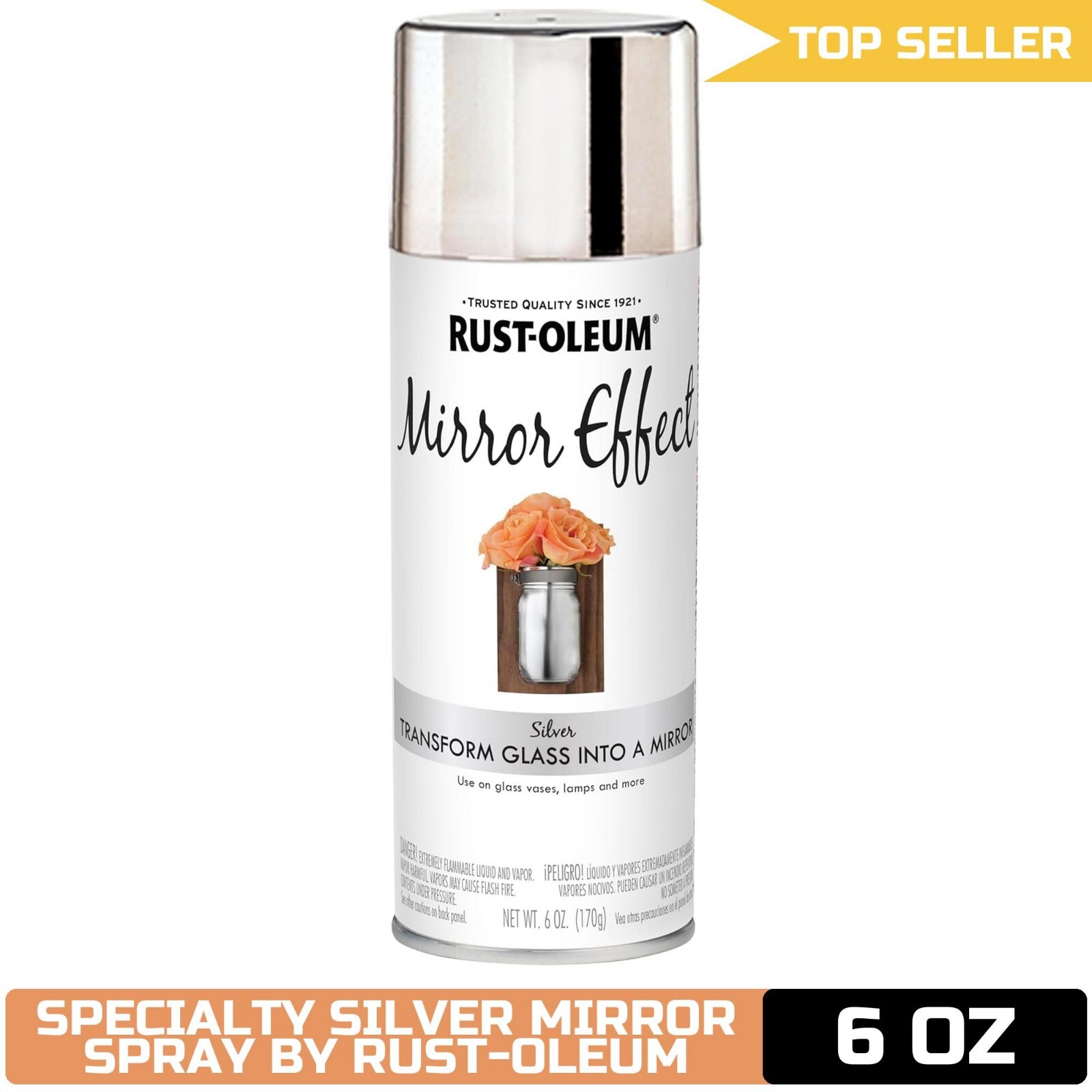 Rust-Oleum 301494 Specialty Mirror Spray, 6 oz, Silver