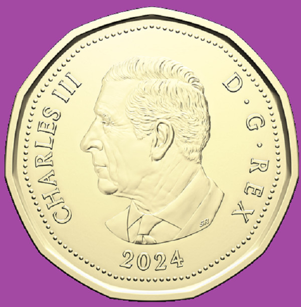 2024 Canada One Dollar Loonie Coin King Charles III Mint UNC. $1 Loon