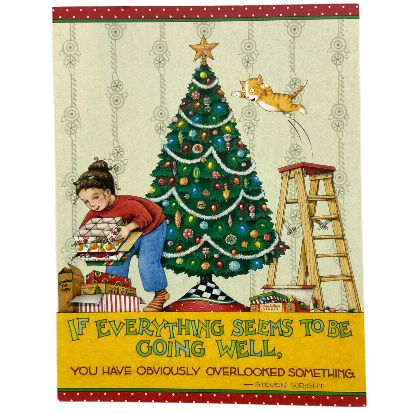 Mary Engelbreit Christmas Theme Notecards 2 Styles 6 Each with Envelopes
