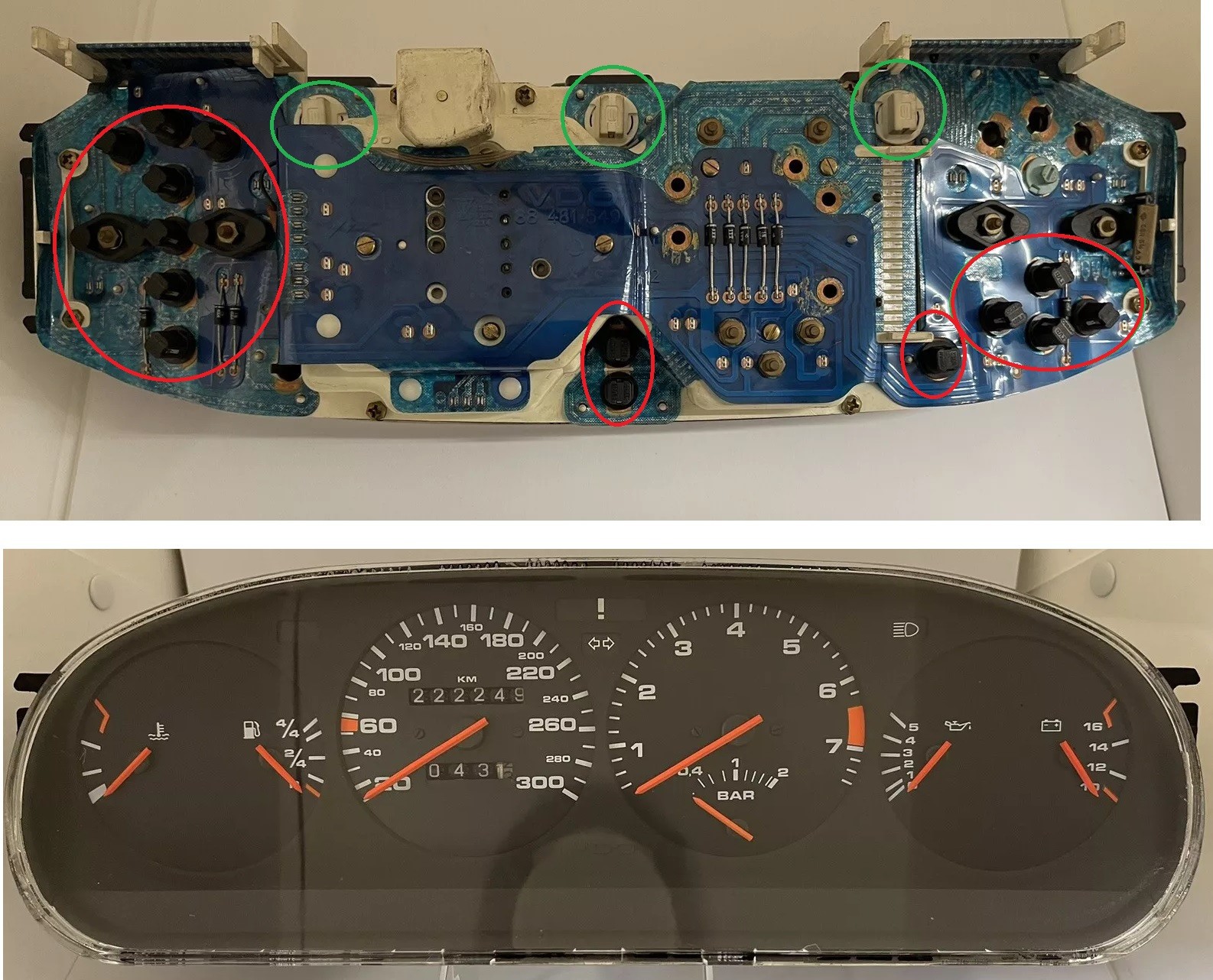 ✅ Porsche 944 Oval Dash ✅ 17 x LED SPEEDO INSTRUMENT CLUSTER DASHBOARD BULBS