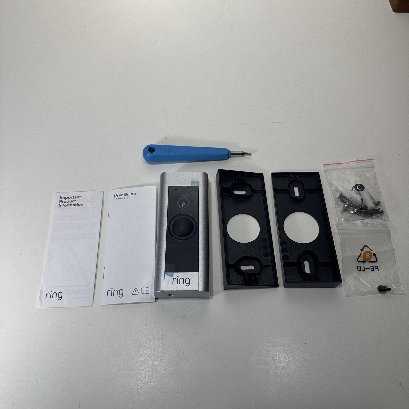 Ring Wired Doorbell Pro Smart Wi-Fi HD Video Satin Nickel Open Box - Incomplete